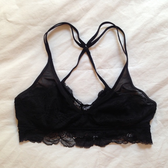 Black Mesh and Lace Bralette