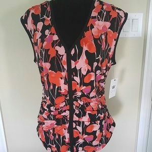 Multicolor rushed top