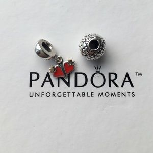 Lazy daisy and heart pendant for Pandora