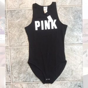 NWT Victoria's Secret PINK Black Bodysuit
