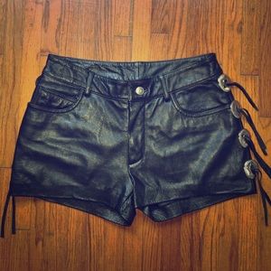 Western Fringe Leather Shorts