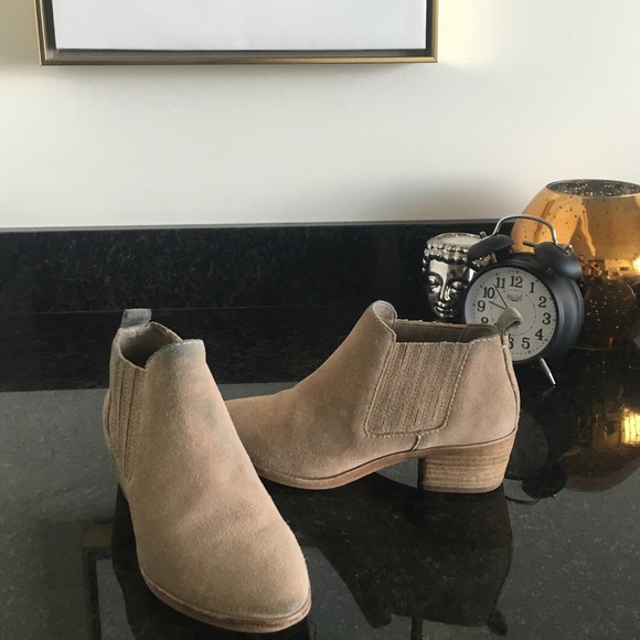 Tan suede booties