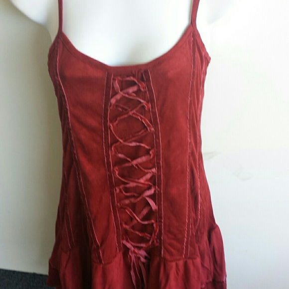 Lace down faux suede dress - Picture 2 of 4