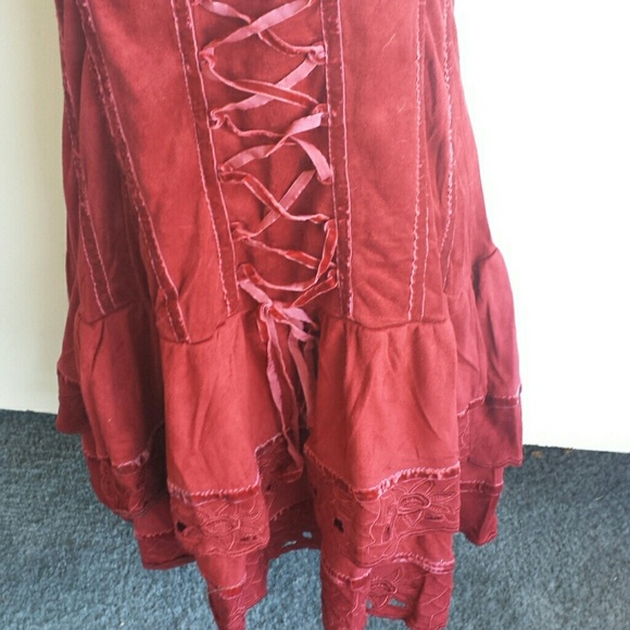 Lace down faux suede dress - Picture 3 of 4