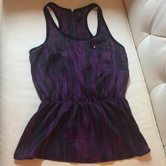 Purple and Black Racerback Tank - Picture 2 of 3