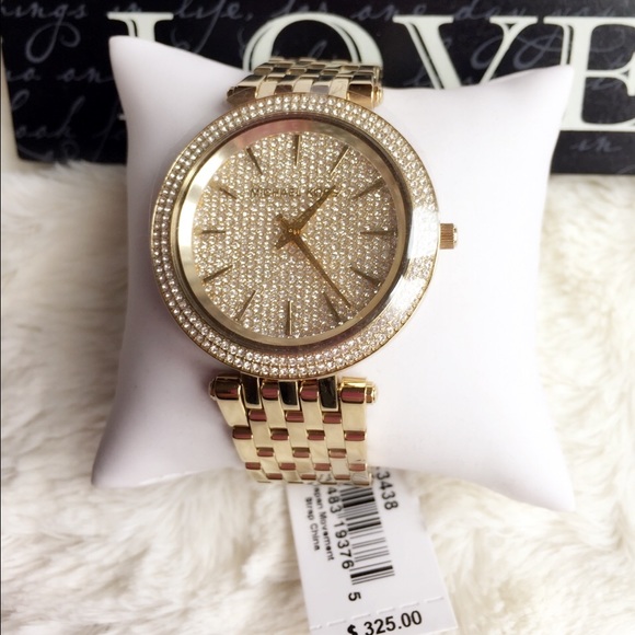 SALE 🎉Michael Kors Darci Gold pave crystals watch