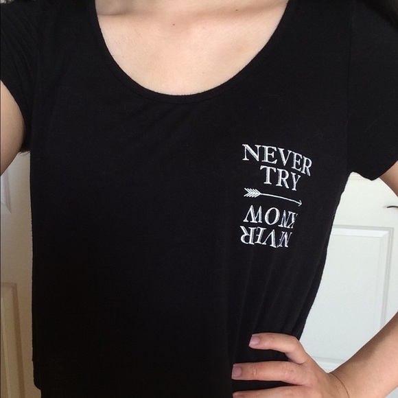 LA Hearts Black Graphic Crop Top