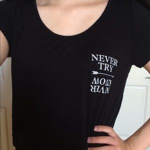 LA Hearts Black Graphic Crop Top