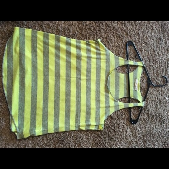 Bright/Neon yellow striped tank top