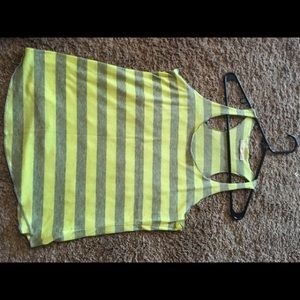 Bright/Neon yellow striped tank top