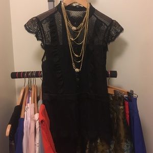 Bebe black lace blouse