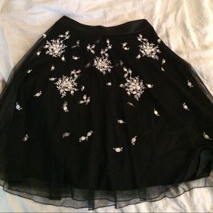 Black midi skirt