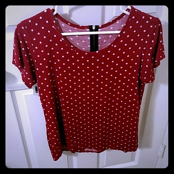Red polka dot shirt