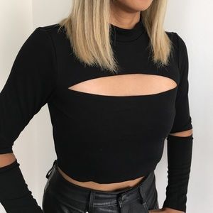 Nasty Gal Tops - Nasty Gal Mock Neck Cropped Top Nasty Gal Tops - Nasty Gal Mock Neck Cropped Top