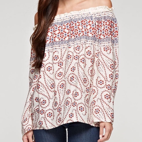Love Stitch Off Shoulder Top