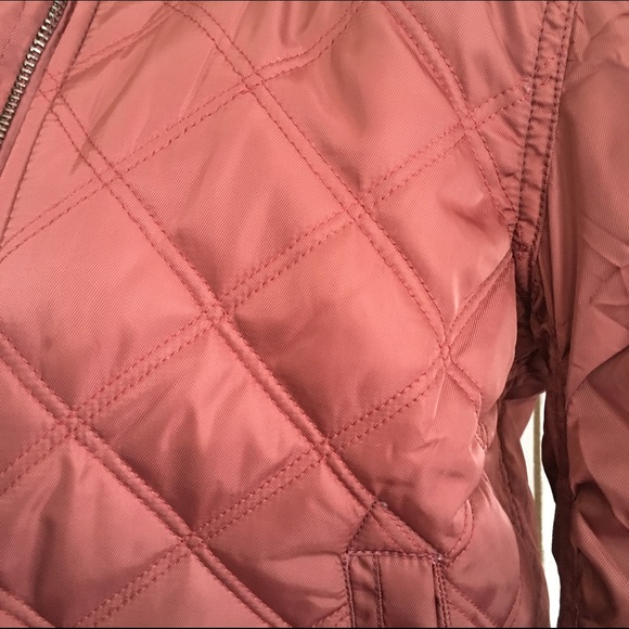 Burgundy Quilted Bomber Jacket - Picture 3 of 4