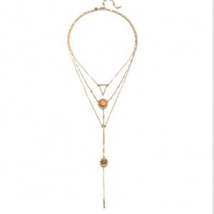 Capwell + Co Triangle Opal Triple Drop Necklace