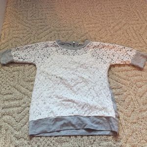 Front lace mid sleeve shirt