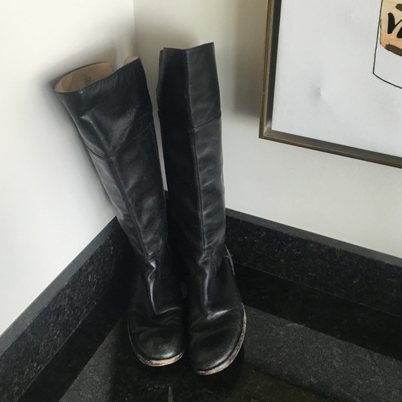 Coach black leather boots