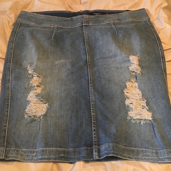 NWT distressed denim skirt