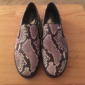 Michael Kors Keaton Black Snake Leather Slip on