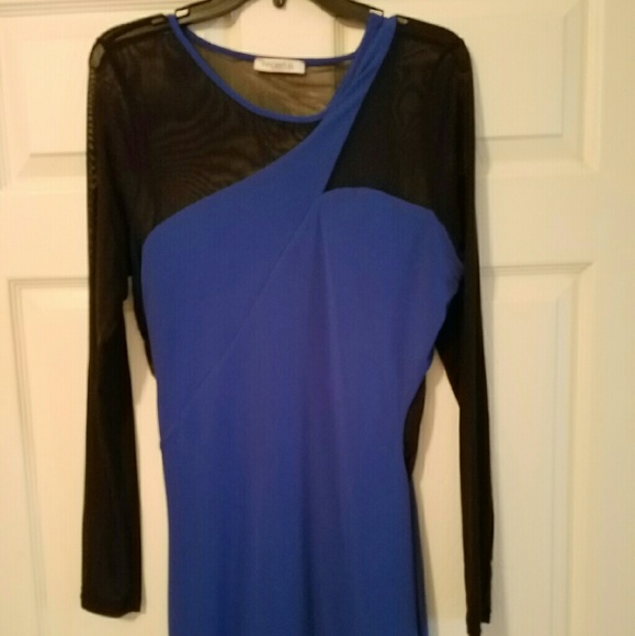 ☟MARKED☟***BLUE & BLACK FITTED DRESS***