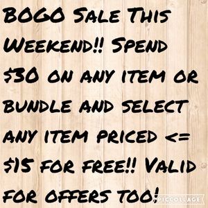 Spend $30 in my closet this weekend for free item!