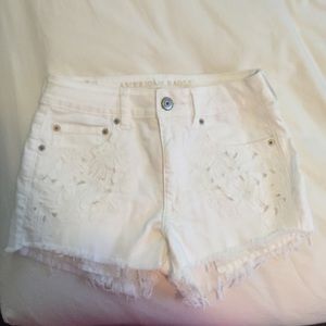 White denim shorts