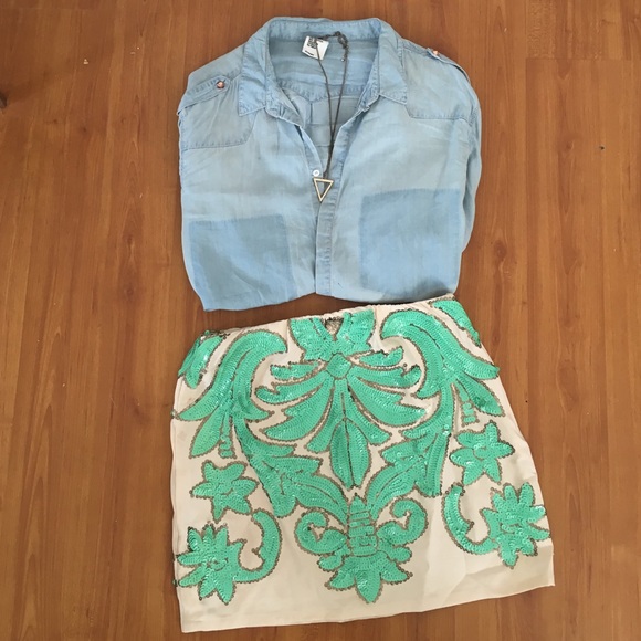 Akira Green sequined skirt (Endless Rose brand)