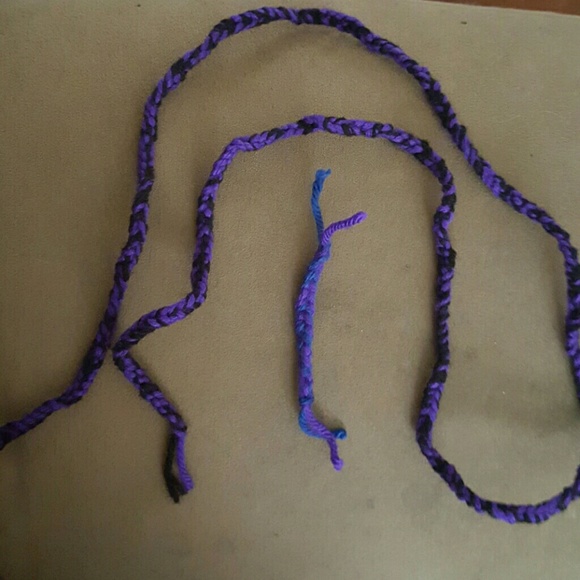 Homemade finger crocheted friendship bracelets
