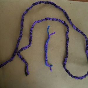 Homemade finger crocheted friendship bracelets