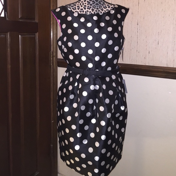 Black and white polka dot dress