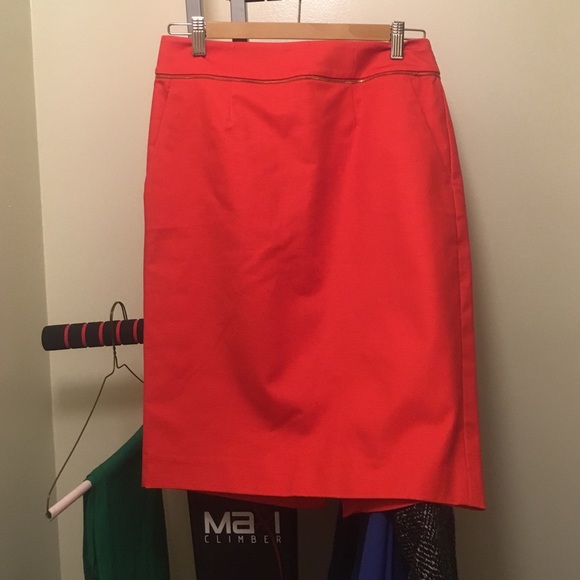 Calvin Klein orange pencil skirt