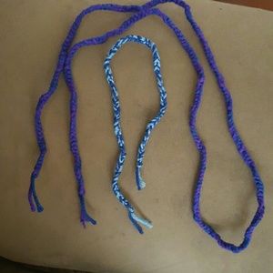 Homemade finger crocheted friendship bracelets