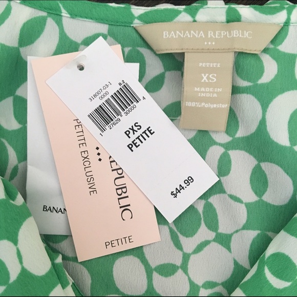 Banana Republic Green & White Floral Blouse - Picture 3 of 3