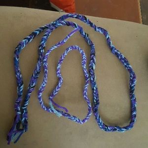 Homemade finger crocheted friendship bracelets