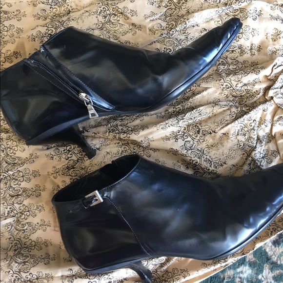 Prada black heel boots