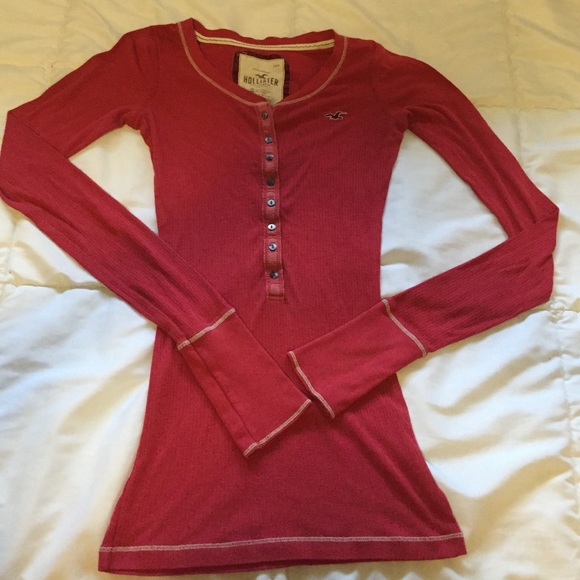 Red orange long sleeve tee
