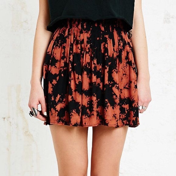 Black and orange the dye skirt