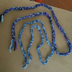 Homemade finger crocheted friendship bracelets