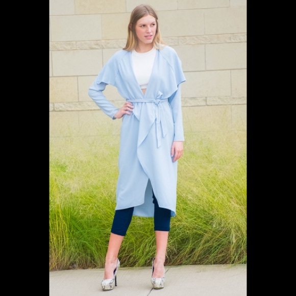 Draped Tie-Front Robe Jacket - Picture 2 of 4