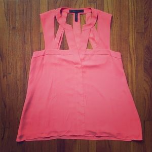BCBG Cut-Out Strap Sleeveless Top