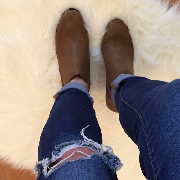 Distressed Cognac Ankle Booties - Picture 4 of 4