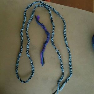 Homemade finger crocheted friendship bracelets