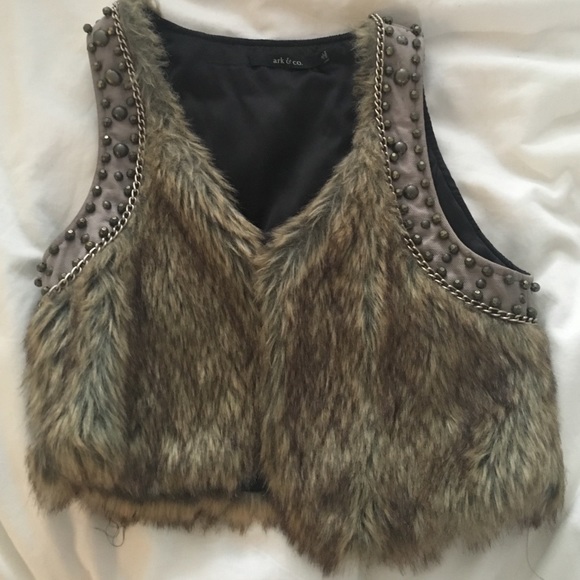 Arc & Co Fur Vest with studs