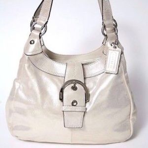 Coach Platinum Leather Soho Hobo Shoulder Bag