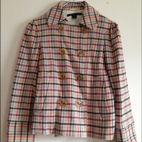 MARC JACOBS Plaid Coat, 100% Wool, Poland, sz. M - Picture 1 of 4