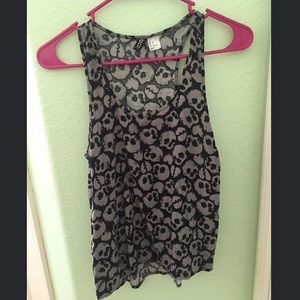 Black & Gray Skull Tank Top