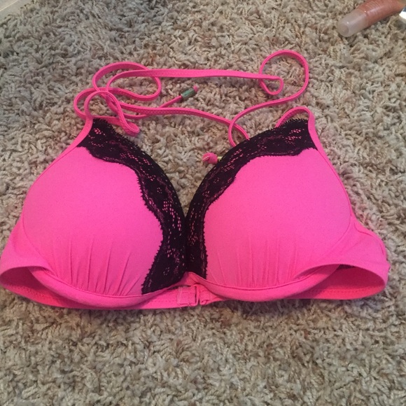 Victoria's Secret pink push-up swim bikini top