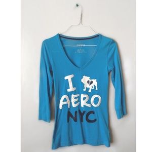 Aeropostale "I love Aero NYC" blue long sleeve